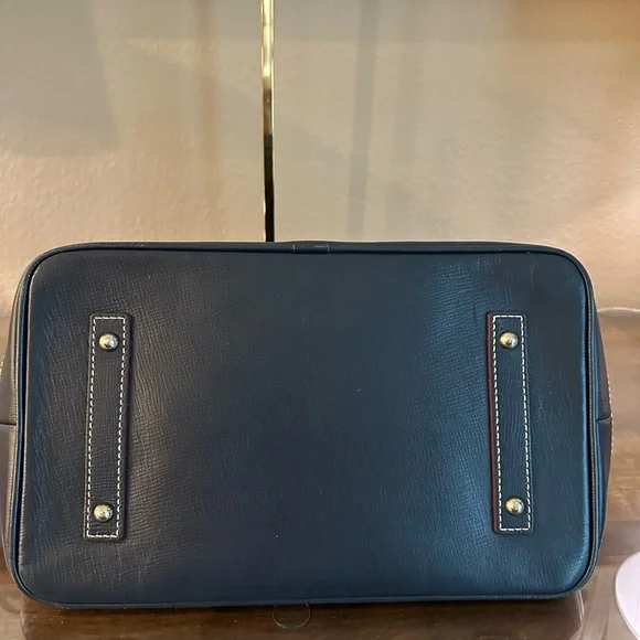 Dooney & Bourke Navy Leather Satchel - Picture 7 of 16